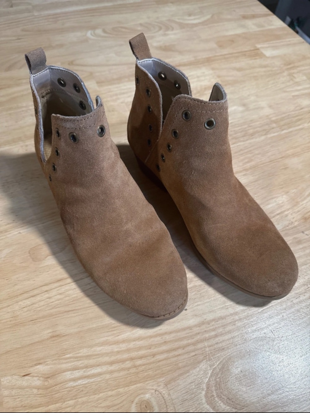 Women's Skechers Suede Ankle Booties in Tan